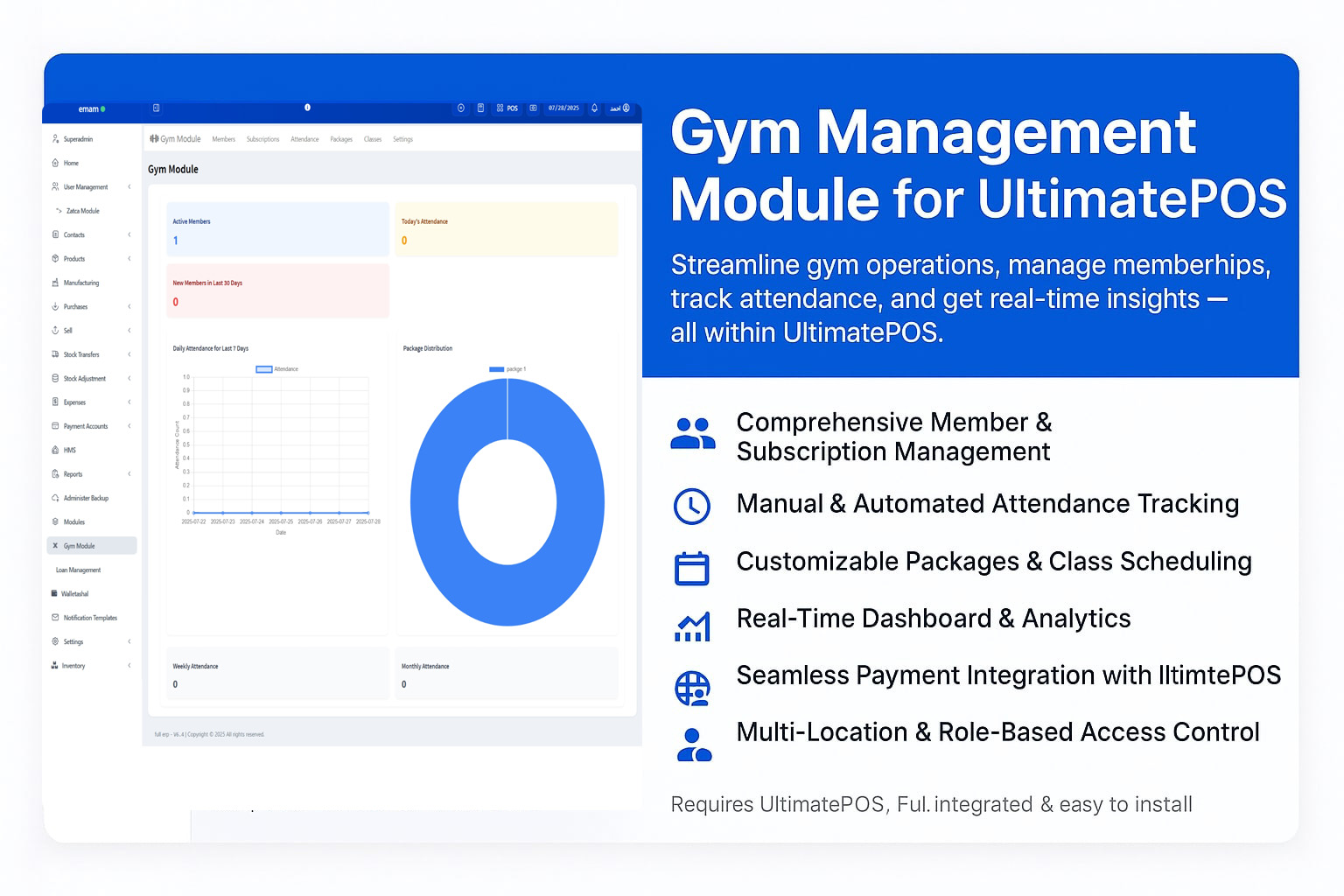 Gym Management Module for UltimatePOS